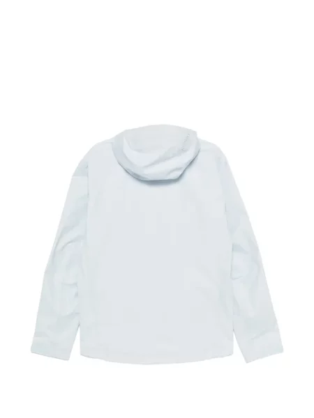 Geacă Arc'teryx cu broderie cu glugă albastru