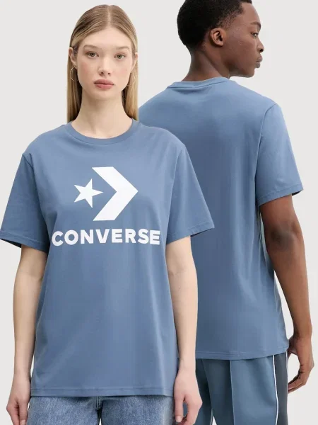 Тениска Converse с принт синьо