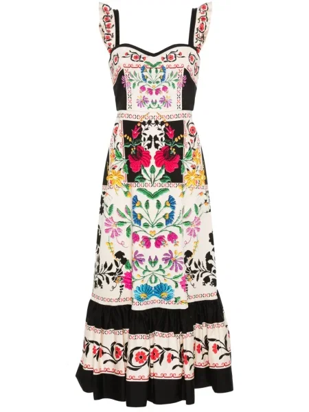 Rochie maxi La Doublej cu model floral de costum