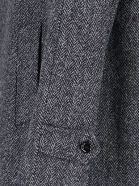 Palton Lardini de lână cu model herringbone gri