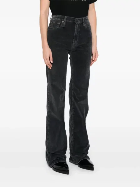Blugi R13 de catifea cord negru