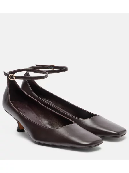 Czółenka Calvin Klein Collection skórzana bordowa