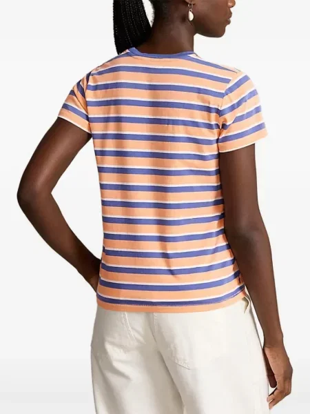 Lanena polo majica Polo Ralph Lauren karirana zelena