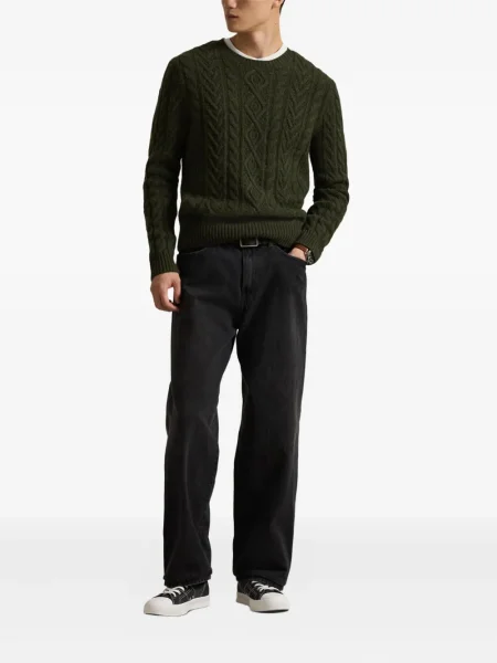 Μικρός κασκέτο Polo Ralph Lauren με χαμηλή μέση υφαίνω διαγωνίως πράσινο