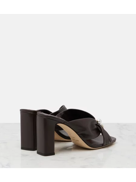 Papuci tip mules Jimmy Choo din piele maro