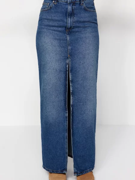 Fustă din denim Trendyol albastru