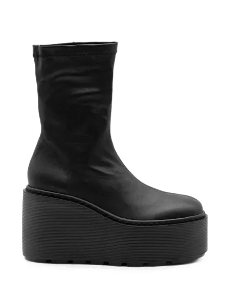 Cizme scurte Vic Matié din piele cu platformă negru