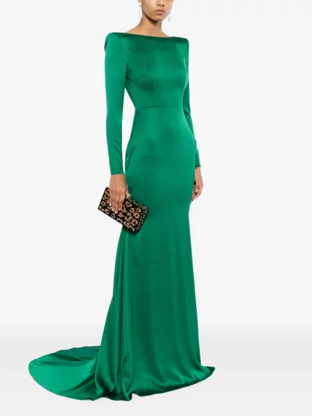 Lung rochie Alex Perry cu mâneci lungi verde