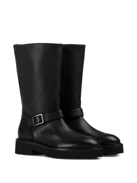 Botine Doucal's din piele cu cataramă negru