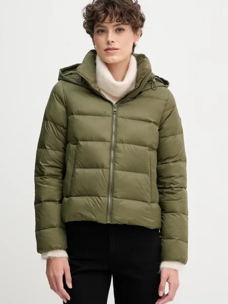 Пухено яке Tommy Hilfiger зимен модел зелено