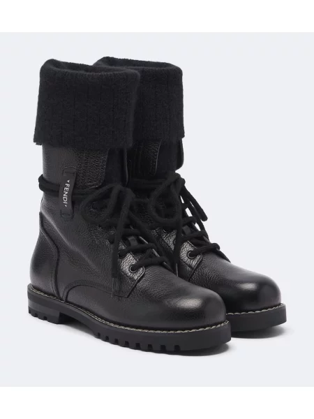 Botine Fendi din piele negru