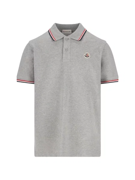 Koszulka polo dziecięca Moncler Enfant szara