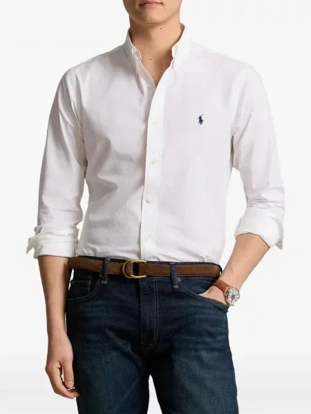 Polo Polo Ralph Lauren με αυτόγραφο ραβδωτό μεταξωτό ύφασμα κλασικό λευκό