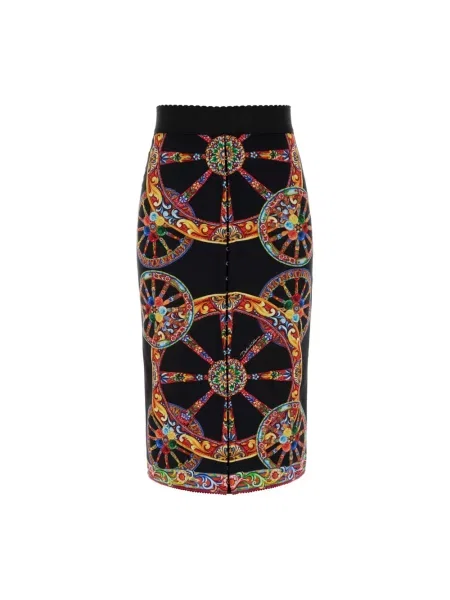 Spódnica Dolce And Gabbana z nadrukiem z krepy