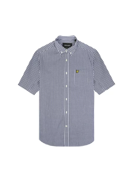 Koszula z krótkim rękawem Lyle & Scott w kratę niebieska