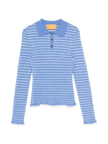 Tricou polo Guest In Residence cu dungi albastru