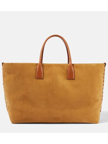 Torbica Bottega Veneta Cabat iz semiša rjava