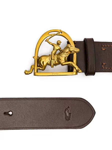 Плетена поло тениска Polo Ralph Lauren кафяво