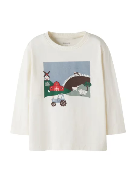 NAME IT Tricou NMMVICTOR albastru deschis / maro închis / roșu intens alb
