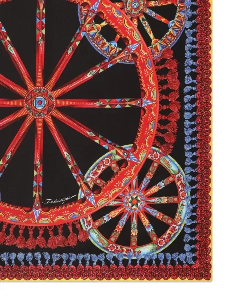 Fular Dolce & Gabbana de mătase cu imagine negru