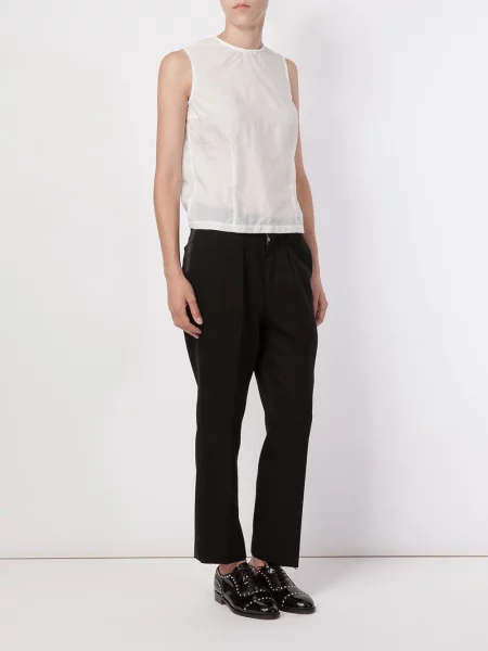 Top Comme Des Garçons cu decolteu rotund alb
