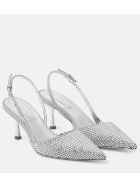 Czółenka Simkhai z otwartą piętą srebrna