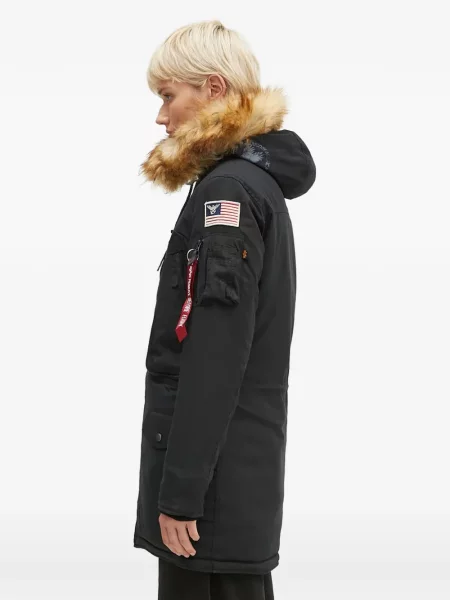 Palton de blană Alpha Industries negru