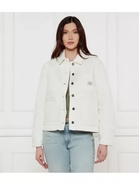 Guess Jeans Geacă de blug CHORE alb