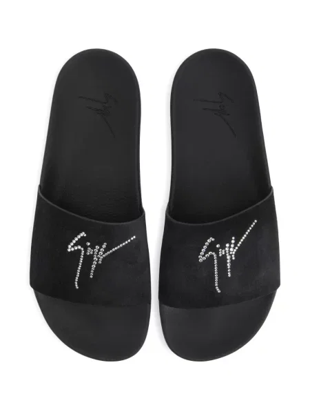 Papuci Giuseppe Zanotti de cristal negru