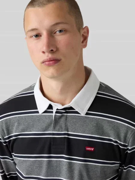 Koszulka polo o kroju relaxed fit z czystej bawełny model RUGBY BRANCO' Levi's szara