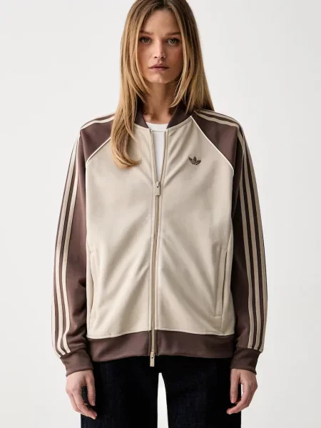 Adidas Originals mikina na dámska s bavlnou béžová