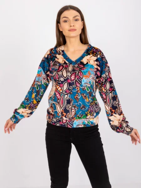 Bluză Fashionhunters cu imagine albastru