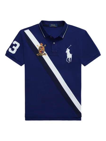 Șapcă Polo Ralph Lauren cu broderie din țesătură twill în carouri albastru