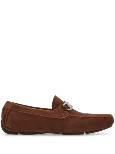 Pantofi loafer Ferragamo din piele de căprioară maro
