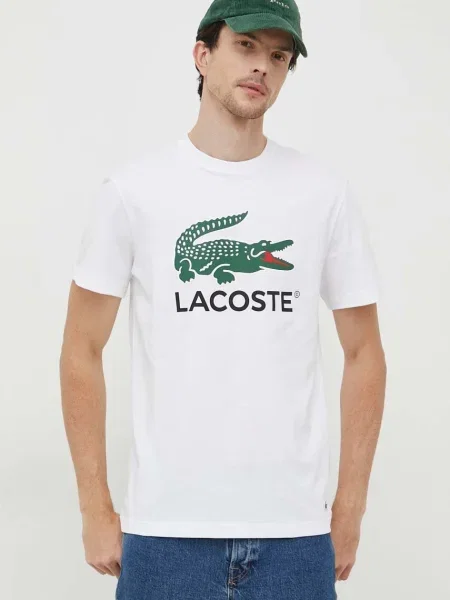 Lacoste póló nyomott mintás fehér