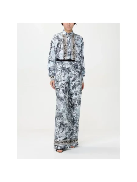 Spodnie Just Cavalli w tropikalny nadruk