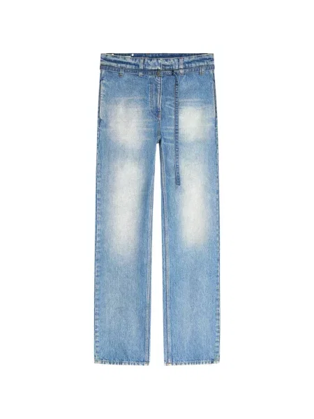 Cu centură pantaloni Dries Van Noten albastru