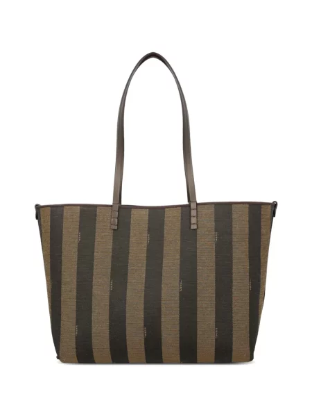Geantă shopper Fendi din jacard maro