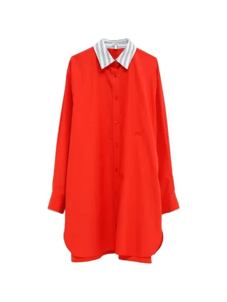 Gulerat rochie tip cămașă Loewe cu dungi roșu