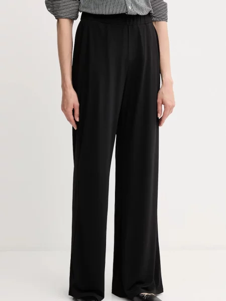 OUI pantaloni lat high waist negru