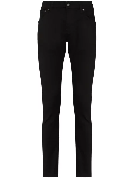 Blugi skinny Nudie Jeans din material terry negru