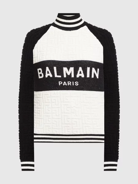 Светр з логотипом Balmain чорний
