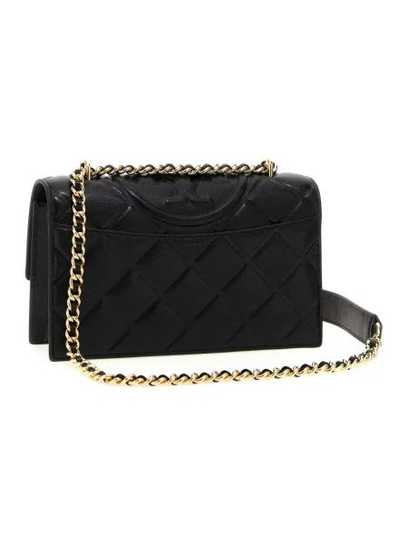 Tory Burch torebka skórzana Fleming czarny