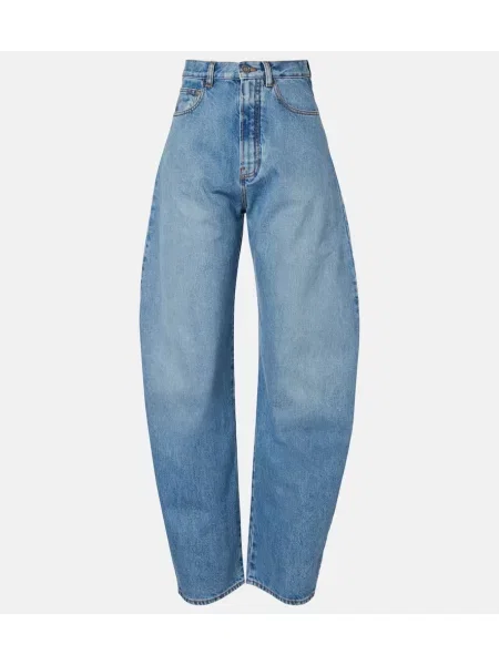 Jeansy Alaïa z wysoką talią niebieskie