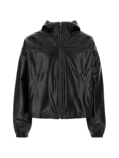 Geanta de piele Fendi cu glugă negru