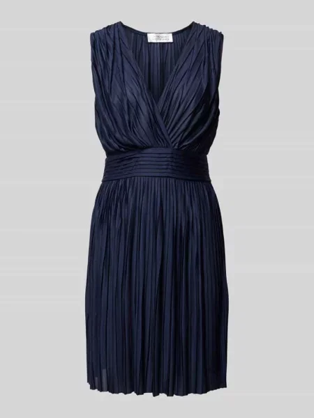 Sukienka koktajlowa do kolan w stylu plis Model Linn' Guido Maria Kretschmer Woman granatowa