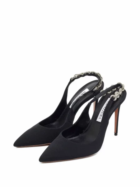 Pantofi cu toc Aquazzura slingback negru