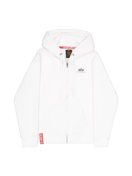 Bluza z kapturem Alpha Industries z logo biała