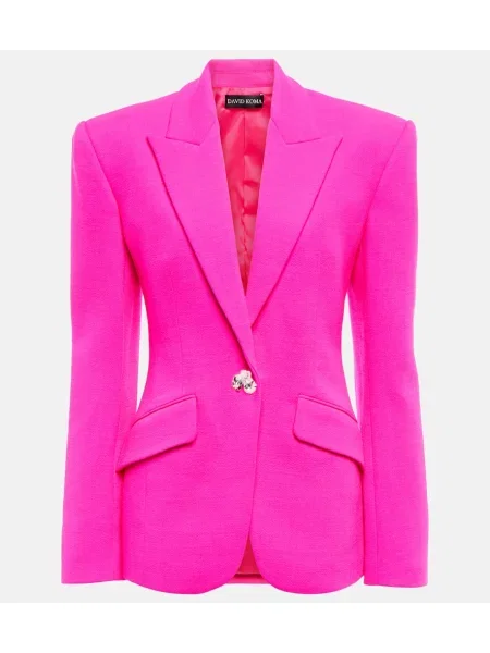 Marynarka David Koma wełniana różowa