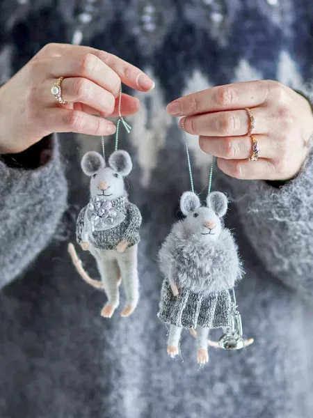 Bloomingville zawieszka dekoracyjna Peo Ornament szara